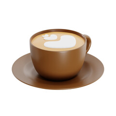 cappucino coffee 3d, coffee shop 3d render pack, transparent background, high quality render
