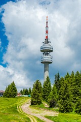Obraz premium Snejanka TV tower in Pamporovo, Rhodope mountains