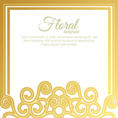 Floral background golden banner design