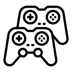 Multiplayer game controller outline icon