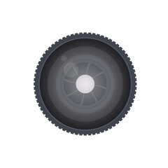 Camera lens. Focusing camera optics for photography, vector illustration