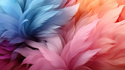 Pastel Dreams: Abstract Feather Symphony. Generative AI