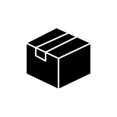 Vector cardboard illustration. The package icon is packing. Isolated against a blank background.