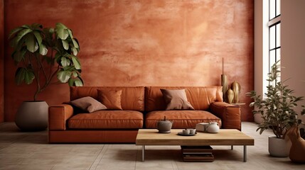 House Modern Interior and Brown Sofa
