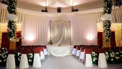 wedding stage decoration, Decorated wedding hall, Beautiful Interior of Marriage Hall. Decorated Stage wedding