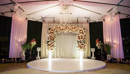 wedding stage decoration, Huge stage at a wedding ceremony