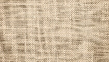 Jute hessian sackcloth canvas woven texture pattern background in light beige cream brown color blank empty