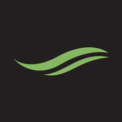 Wave green logo symbol unique layout plan.