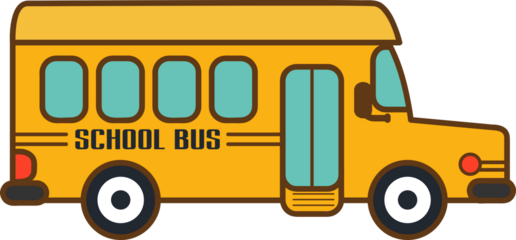 School bus cartoon icon isolated on white background vector illustration