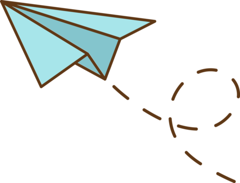 Paper airplane with dash line icon isolated  vector illustration.