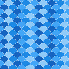 Fototapeta premium Blue fish scales pattern. fish scales pattern. fish scales seamless pattern. Decorative elements, clothing, paper wrapping, bathroom tiles, wall tiles, backdrop, background.