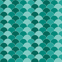 Fototapeta premium Green fish scales pattern. fish scales pattern. fish scales seamless pattern. Decorative elements, clothing, paper wrapping, bathroom tiles, wall tiles, backdrop, background.