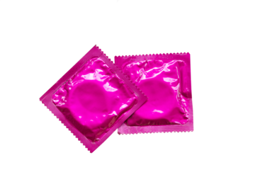 condom of a man for wear protection couples arrangement flat lay style 