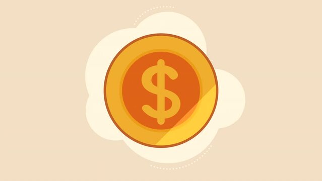 golden coin money dollar animation