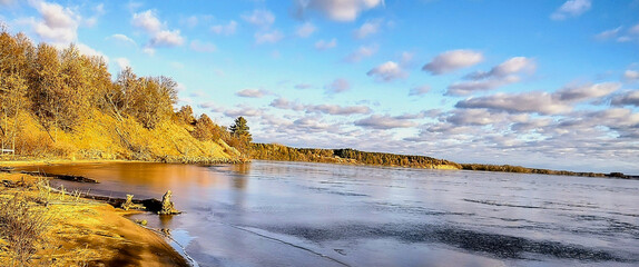 landscape with lake and mountains