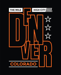 Denver colorado vintage college typography tee shirt design vector illustration.Clothing tshirt and other uses