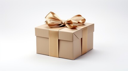 Fototapeta premium Gift box with red ribbon isolated on transparent and white background. Png transparent,