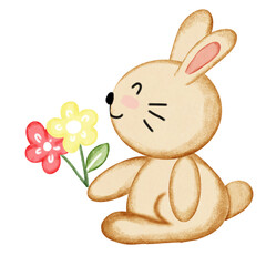 rabbit with flower