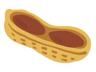 かわいい殻付きピーナッツ／手描きイラスト