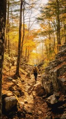 Obraz premium autumn forest in the morning