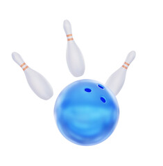 Bowling strike 3d illustration