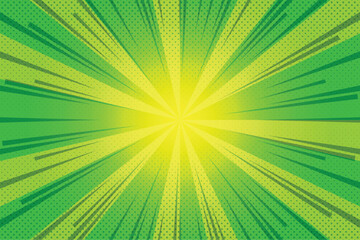 Obraz premium Comic Cartoon Book Background Halftone Pattern & Trendy Style in Sunburst.