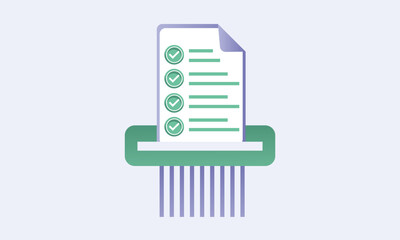 paper shredder confidential.on white background.Vector Design Illustration.