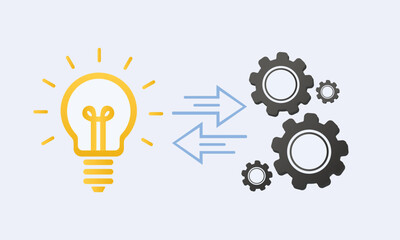 Implementation.on white background.Vector Design Illustration.