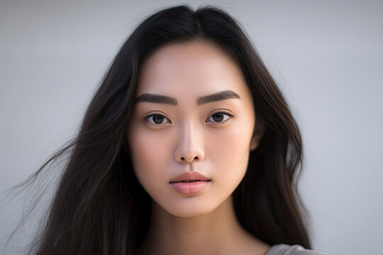 photograph of Asian women portrait, Beautiful young asian woman with clean fresh skin