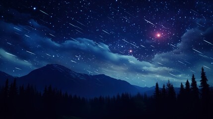 
Shooting stars in the night sky, 8k, qhd,