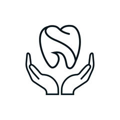 Dental care, treatment, medical dental, dentist home logo design. Professional creative and eye catching dental services logo and icon vector.