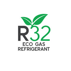 illustration of refrigerant r32, eco gas refrigerant.
