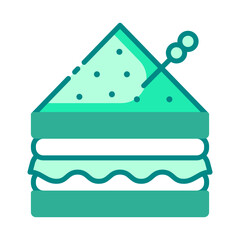 Sandwich for breakfast green icon