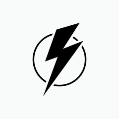 Lightning Icon. Electricity, Thunderbolt Symbol. Charging Sign  - Vector.     