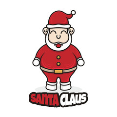 Christmas themed funny and cute mascot logo design