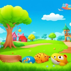 3D Cartoon Backround For Children 
