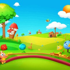 3D Cartoon Backround For Children 