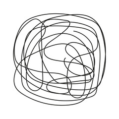 Fototapeta premium Doodle chaos line art. Chaotically tangled line