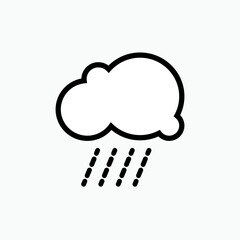 Rain Icon within Line Art Style. Forecast, Weather Symbol.
