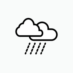 Rain Icon within Line Art Style. Forecast, Weather Symbol.