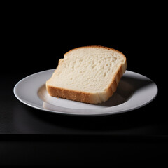 White Bread on Black Background.