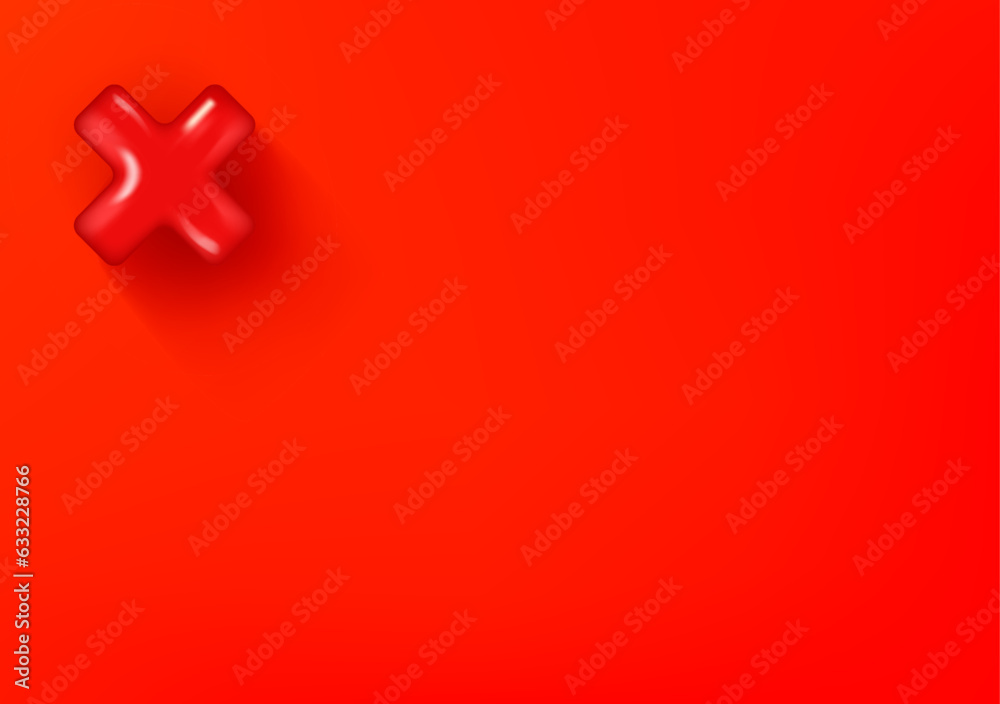 Aufkleber Vector wallpaper with red cross icon. 3d vector background with copy space