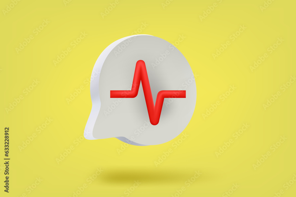 Poster Speech bubble with sound wave. Voice message concept. 3d vector illustration