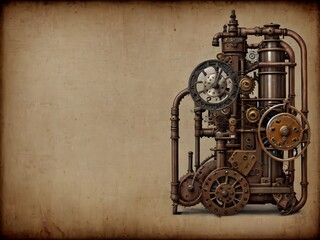 Steampunk ancient machine, Generative AI Illustration