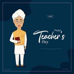 Vector Illustration celebration of teachers day on birthday of Dr Sarvepalli radhakrishna Happy te - obrazy, fototapety, plakaty