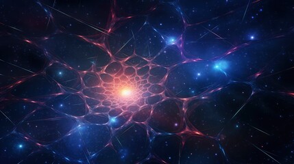 
View of the galaxy in the form of a spider web, universes, solar systems, planets, parallel...