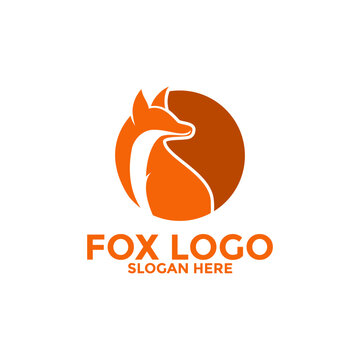 Fox logo icon vector, Circle fox logo illustration design