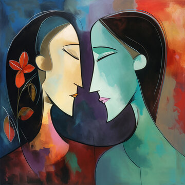 Two girls look at each other.