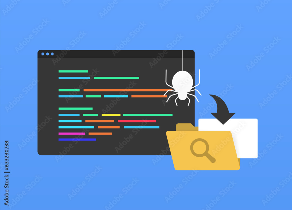  search engine spider web crawler bot concept. how robots scan web pages for indexing and inclusion i