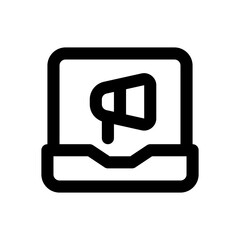 mobile advertising line icon